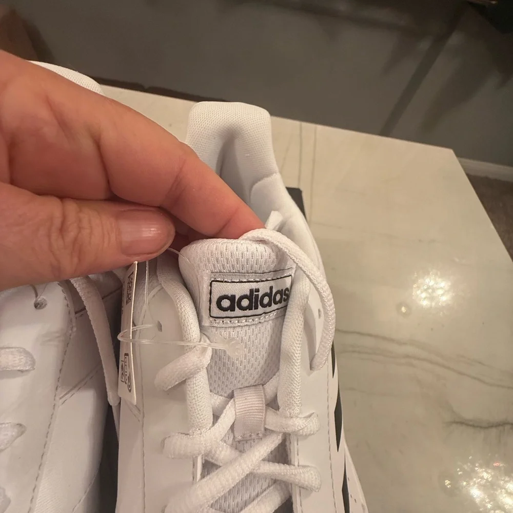Adidas CourtSmash White and Black Tennis Shoes - Picture 4 of 8